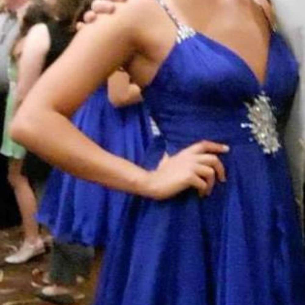 Blue Sherri Hill Cocktail Prom Dress